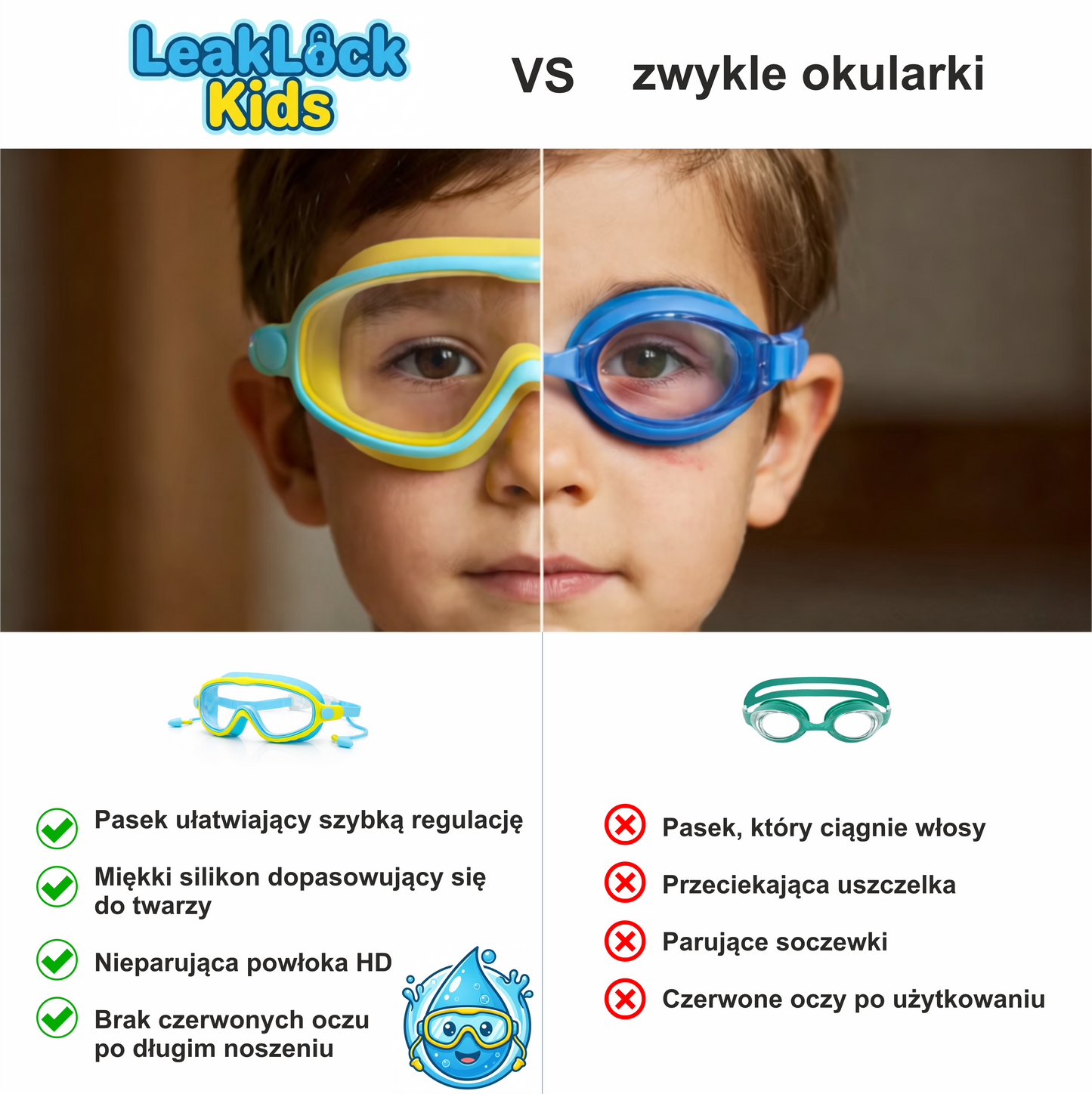LeakLock Kids Swim Goggles – Anti-Fog & Leak-Proof Swimming Goggles for Children