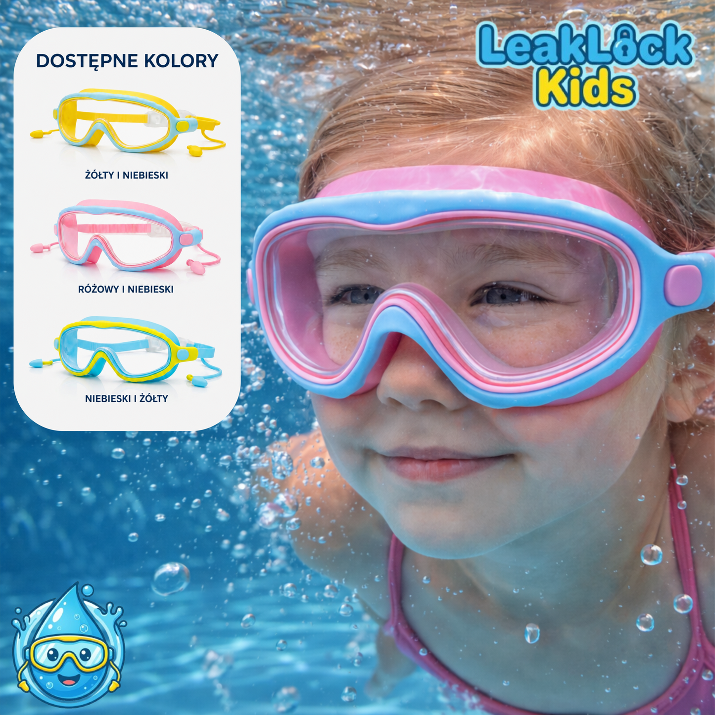LeakLock Kids Swim Goggles – Anti-Fog & Leak-Proof Swimming Goggles for Children